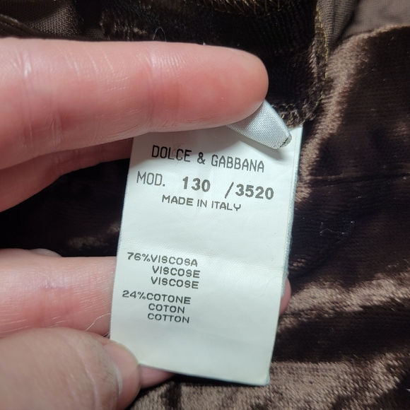 Dolce & Gabbana Brown Velvet & Lace Skirt - Picture 7 of 11